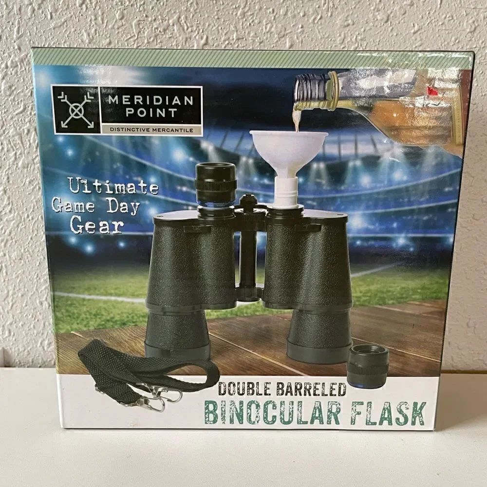 NIB Meridian Point Double Barrel Binocular Flask